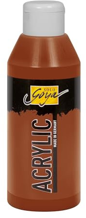 KREUL 84224 - Solo Goya Acrylic dunkelbraun, 250 ml Flasche, cremige vielseitig einsetzbare Acrylfarbe in Studienqualität, auf Wasserbasis, schnell und matt trocknend, gut deckend, wasserfest