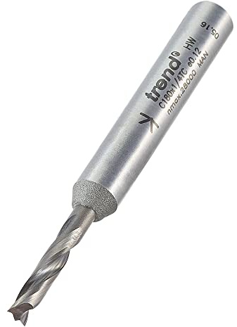Trend CraftPro Dowel Drill Router Cutter, 3mm x 14mm, 1/4 Inch Shank | For Precise Dowel Holes In Wood With Tungsten Carbide Tipped Cutting Edges And 14mm Cut Length, C180X1/4TC