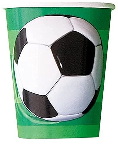Unique Party - 27306 - Paquet de 8 Gobelets en Carton - Football - 266 ml, Sable