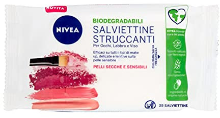 NIVEA 6 x 25 lingettes nettoyantes et nettoyantes - Enrichi à l'huile d'amande - Lingettes nettoyantes pour le visage - Lingettes de maquillage douces