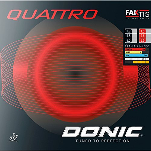 DONIC Belag Quattro Farbe 1,5 mm, schwarz, Größe 1,5 mm, schwarz