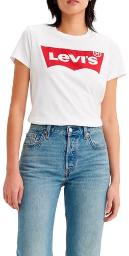 Levi's The Perfect Tee , Large Batwing Logo, Camiseta, Mujer, Batwing White, S