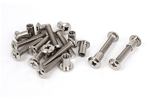 Sourcingmap 10 Sets 6mmx35mm Phillips Countersunk Screw Bolts Dowel Barrel Nuts Fasteners