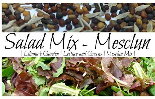 “Mesclun Mix” Salad Green Seeds – Fast-Growing Lettuce-free Salad Mix – Harvest in 40 Days | Never GMO, Always Heirloom and Open-Pollinated | USA Grown Seeds By Liliana's Garden |