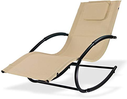 DEMA Garten Relaxliege Gartenliege Schaukelliege Schaukelstuhl Liege Swing Natur