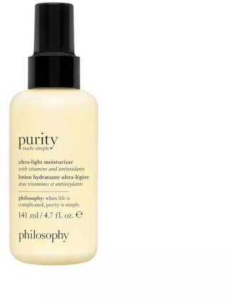 philosophy purity moisturiser 141ml, ultra-light face cream, 24-hour hydration, with vitamins and antioxidants