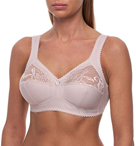 frugue Reggiseno Senza Ferretto Taglie Forti Pizzo Contenitivo Donna Beige IT 4D (EU 85D)