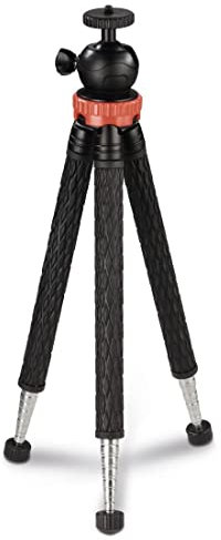 HAMA - Treppiedi Traveller Pro, nero (23-105 cm), per foto-smartphone-GoPro, testa a snodo