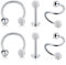 AceFun Spiralen Piercing 1,2mm Ohr Tragus Helix Knorpel Piercing - als LIPPENPIERCING, OHRPIERCING, NASENPIERCING, Tragus, Helix Edelstahl Körper Piercing Schmuck Silber