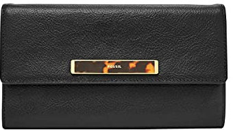 Fossil Damen RFID Blake Lg Flp Black Clutch, schwarz