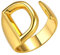 GoldChic Damen Fingerring Offener Initiale D Alphabet Ring Kupfer Letter Alphabet Initialen D Ring Hip Hop Buchstaben Ring für Damen Herren Ringgröße 51.8（16.5）- 62.1（19.8）