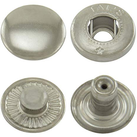 GETMORE Parts Druckknöpfe, S-Feder, 12,5 mm, Stahl, altsilber, 50 Stück | nähfrei, Vorloch 2,5 mm, für Stoff, Bekleidung, Leder, Taschen u. v. m., Snaps