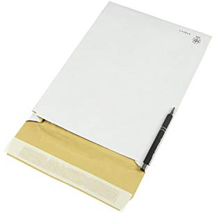 100 Stk. Polster-Versandtasche, 229x324mm, Seitenfalte 50mm, C4, weiß, Haftleimstreifen, K-Pack