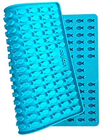 Collory mini Fisch (2cm) Silikon Backform für Hundekekse & Hundeleckerlis, Pralinenform, Schokoladenform, Antihaftend und Lebensmittelecht (BPA-Frei)