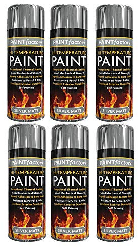 RnT High Temperature HEAT RESISTANT Matt Spray Silver Paint BBQ Metal, Wood, Plastic, Ceramic Aerosol Stove Exhaust 300 ml (3)