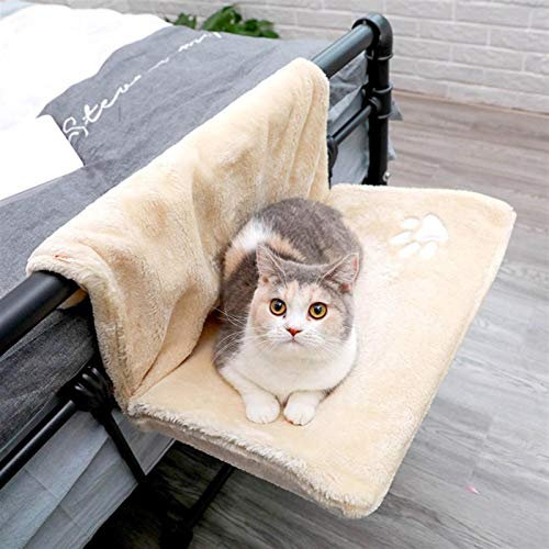 DHGTEP Katze Bett Abnehmbare Fensterbank Katze Heizkörper Lounge Hängematten für Katze Kitty Hängende Bett Cosy Carrier Haustier Bett Sitz Hängematte (Color : Beige, Size : 46x30x25CM)