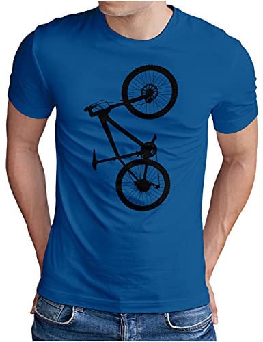 OM3® Hardtail Mountain Bike T-Shirt - Herren - Fahrrad MTB Bicycle Biking - Blau-SW, 4XL