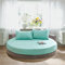 Treer Spannbetttuch Baumwolle Runde Spannbettlaken, Weiche Atmungsaktivem Einfarbige Bedding Hotel Spannbetttuch für Rundbett, Elastische Tiefe Tasche, Große Größen (Hellgrün,180x180+25cm)