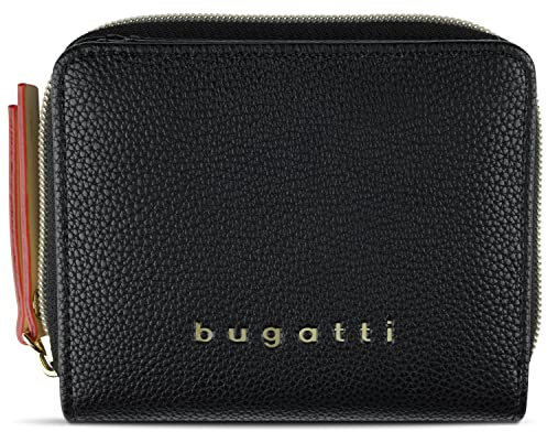 bugatti Ella Ladies Small Zip Around Wallet Black