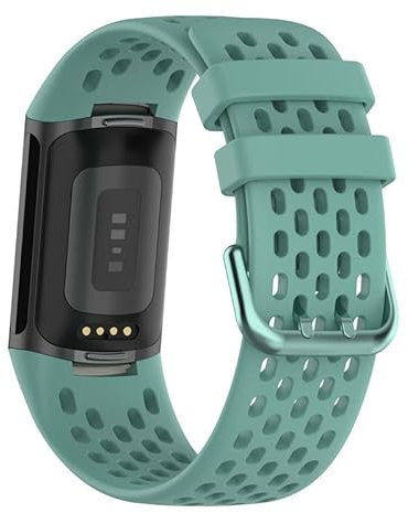 Vaporly UK Replacement Watch Strap for Fitbit Charge 5 or Charge 6 Band with Collapse Buckle Sports Mesh Breathable Silicone Wristband (Pistachio Green)