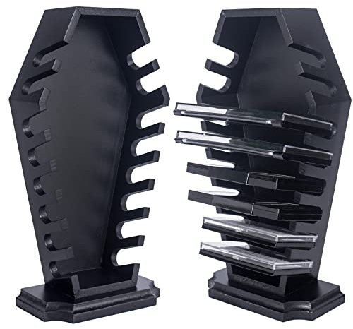 SEREIINO Sarg-Lidschatten-Paletten-Organizer – Gothic-Holz-Sarg-Make-up-Organizer für Schminktisch für Kuriositäten – gruselige Halloween-Dekoration für Badezimmer und Schlafzimmer – Hexengeschenke