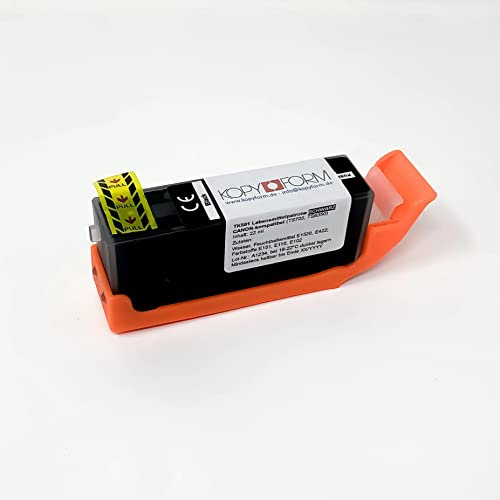 Kopyform Lebensmitteltinte Patrone Schwarz - breit (kompatibel mit Canon PGI-580) [TK581]