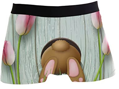 RPLIFE Frösche Muster Fußball Boxershorts für Herren Bequeme Unterwäsche, Osterhase braun, X-Large