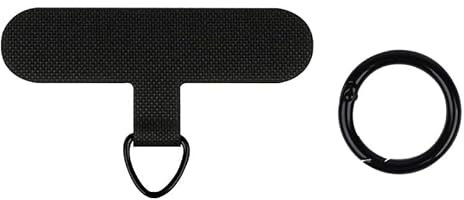 flintronic Cellphone Lanyard Tether Patche, Lanyard Pad with Metal Ring, Black Universal Wrist Tether Lasso Phone Case Anchor Strap Tether Tab Compatible with Most Smartphones