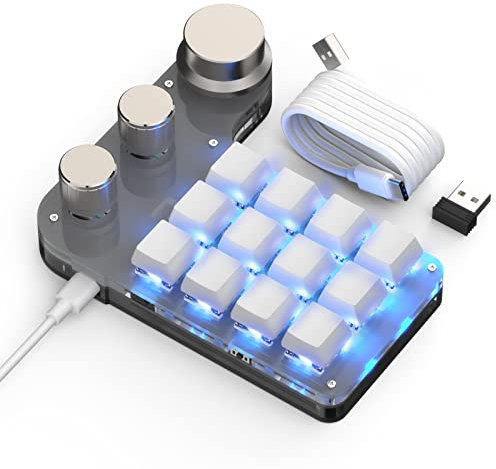 BRIMFORD Clavier Gaming Personnalisé Mini - 2.4G sans Fil, USB-C, Touches mécaniques Hot Swap, RVB programmable, Logiciel de macros pour Joueurs Pro