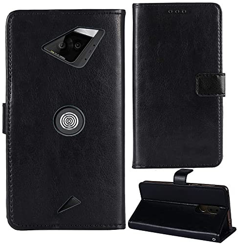 Tnviud Flip Premium Retro Business Cuir Housse Coque Étui pour Crosscall Action X5 5.45 Cas Magnétique Téléphone Couverture Protecteur Portefeuille Cover Case Support Book Stand (Noir)