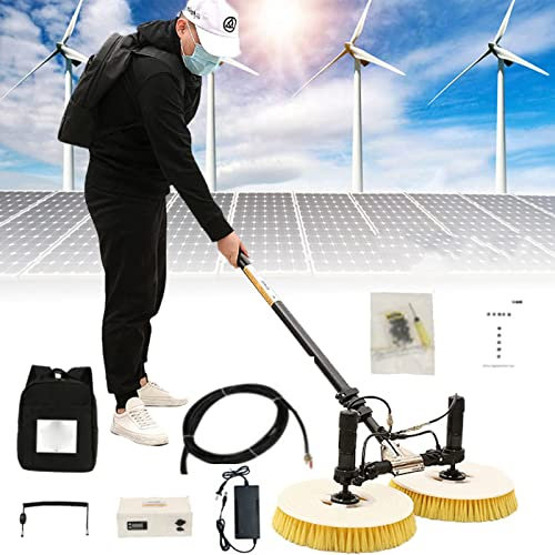 3.5/5.5/7.5m Solar Panel Brush Cleaning Solar Panel, Electric Solar Solar Panel Cleaning Tool, Solar Cleaning Machine Brush Cleaning,With Lithium Battery + Backpack,Used in School Canteen ,7.5m