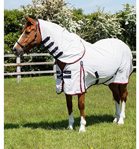 Premier Equine Stalldecke für Pferde aus Baumwolle mit Halsabdeckung