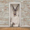 Türfolie Selbstklebend Beige Tier Hirsch Türtapete PVC Türposter Tapete Abnehmbar Türaufkleber Abziehen und Aufkleben Klebefolie Möbel Wasserdichte Fototapete Türfolie 88x200cm
