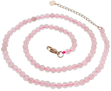 Collier De Perles Fait À La Main Pour Femmes Et Filles, Ras Du Cou, Perles De 4mm, Pierres Précieuses Naturelles, Bijoux En Cristal De Guérison, Couches Empilables (Quartz Rose)