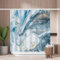 Woutay Shower Curtain Mould Proof Resistant Blue Luxury Marble,Water Repellant Fabric,Polyester,Size 180x180CM