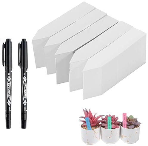 Etiquetas de Plantas,500 Pequeñas Estacas de Plástico para Plantas, Blancas, 10 x 2 cm, Carteles de Plástico para Plantas, Marcadores de Etiquetas, para Plantas de Jardín, Flores
