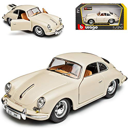 Generisch Porsche 356b Coupe Matt Weiss Ivory 1959-1963 18-22079 1/24 Burago Modell Auto