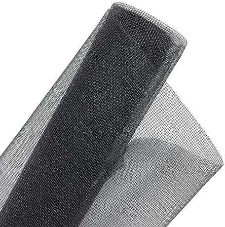 Fliegengitter Meterware Insektenschutzgitter 1x16.5m Fliegengitter Ersatznetz Fiberglas Zuschneidbar Insektenschut Ohne Bohren DIY Fenster Fliegengitter für Balkontür Fenster und Türen －Schwarz