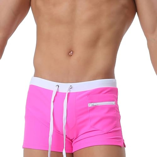 L-Peach Costume da bagno da uomo, boxer, nuoto, spiaggia, mare, piscina, sport, pantaloncini, A1 rosa., L