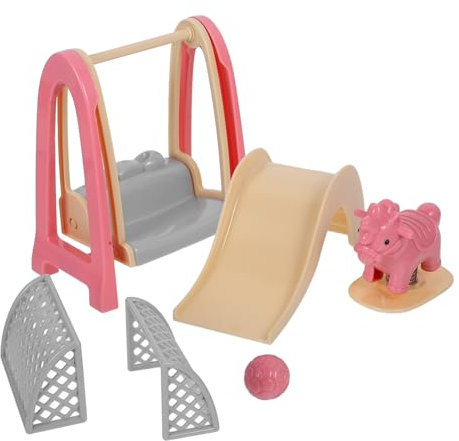 UPKOCH 1 Set Amusement Park Toys Doll House Playground Prop Doll House Mini Swing Mini Beach Accessories Swing Toy Scene Layout Prop Accessory Play