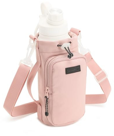 Azarxis Custodia per Borraccia Termica Borsa Porta Borraccia Bambini Borsello Porta Bottiglia Portatile Porta Borraccia Tracolla (A - Rosa)