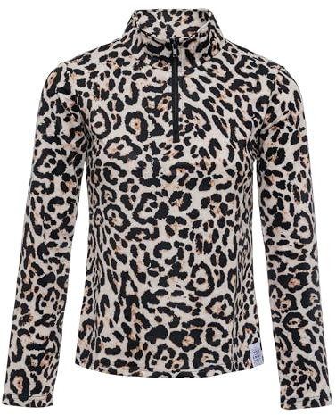 Emski Damen Skipullover Leopardenmuster - Langärmliger Pullover mit Viertelreißverschluss - Wintersportbekleidung - Größe S-XXL
