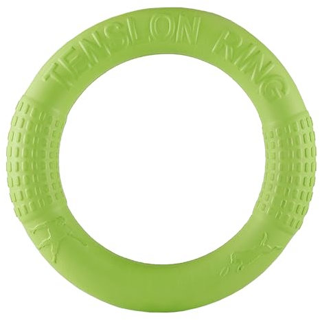 JACKANNA Unzerstörbares Hundespielzeug Ring Hundespielzeug für Intensive Kauer Für kleine und mittelgroße Hunde Trainingsring (Grün, Großformat)