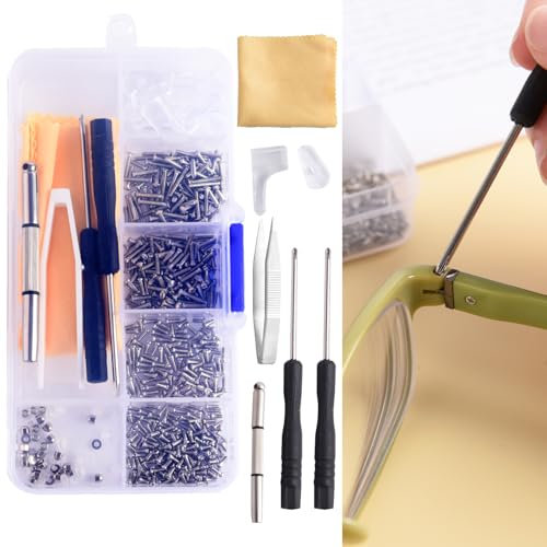 500 PCS Eyeglass Repair Tool Set, Glasses Repair Kit with Screws, Nose Pads, Tweezers, and Screwdriver - Complete Eyewear Fixing Kit