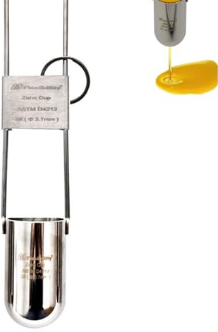 Zahn Cup Viscosity Cup Dip Type Immersion Viscosity Cup #1 to #5 Dip Type 44ml Stainless Steel Viscometer Flow Cup for Paint, Ink, Dye, Honey or Approximate Liquid (NO.2)