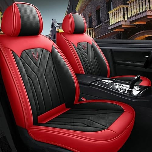 Chifeng Wasserdicht Autositzbezüge Komplettes Set, Universell Passend Für Dacia Duster Jogger Logan Logan Stepway Sandero Sandero Stepway, Komfortabel, Abrasionfest, Atmungsaktiv, Rot (RED)