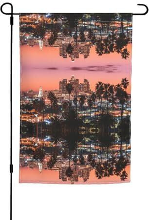 Los Angeles Palmen Stilvolle 30,5 x 45,7 cm Gartenflagge – Flagge für Hof und Garten Dekoration