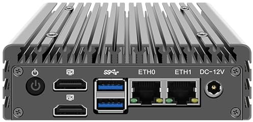 Dozlzyp 2 Lan i226 2.5G Firewall Micro Appliance, Fanless Firewall Mini PC Core i3 N305, Barebone, 2xHDMI 4K@60Hz, 2xUSB, 1x10pin GPIO, AES-NI VPN Router Support pfsense Openwrt, Wifi Slot