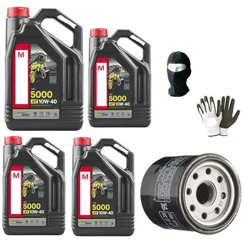 KOMPATIBEL MIT Suzuki SV 650 MOTORRADÖLWECHSEL 4 Liter ÖL 10W40 5000 4T HC-TECH Technologie + ÖLFILTER MOTORSERVICE