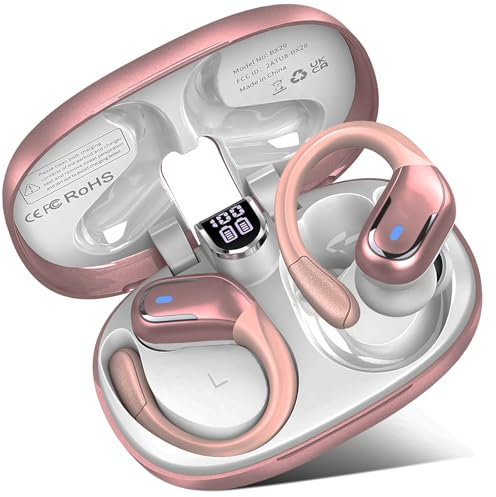 Rulefiss Wireless Earbuds, Bluetooth Headphones with Noise Canceling Mic, Stereo Dual LED Display Ear Buds